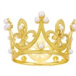 Mini Corona de Aleación con Perlas, 5,2 cm