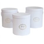 Juego de Tres cajas cilíndricas para Arreglos Florales, Cubo Grande para Flores